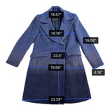 Banana Republic Womens Blue Wool Blend Ombre Coat Stylish Outerwear Size XS