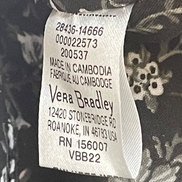 Vera Bradley Women’s Black Floral Mandala Pattern Adjustable Strap Crossbody Bag
