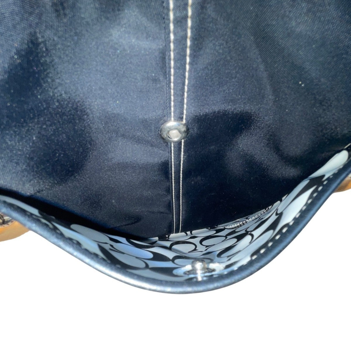 Coach Women’s Black Nylon Leather Adjustable Strap Zip Closure Crossbody Bag