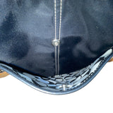 Coach Women’s Black Nylon Leather Adjustable Strap Zip Closure Crossbody Bag