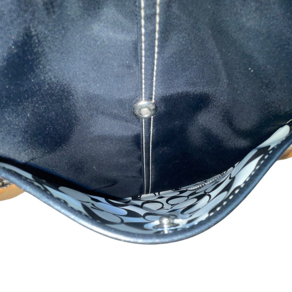 Coach Women’s Black Nylon Leather Adjustable Strap Zip Closure Crossbody Bag