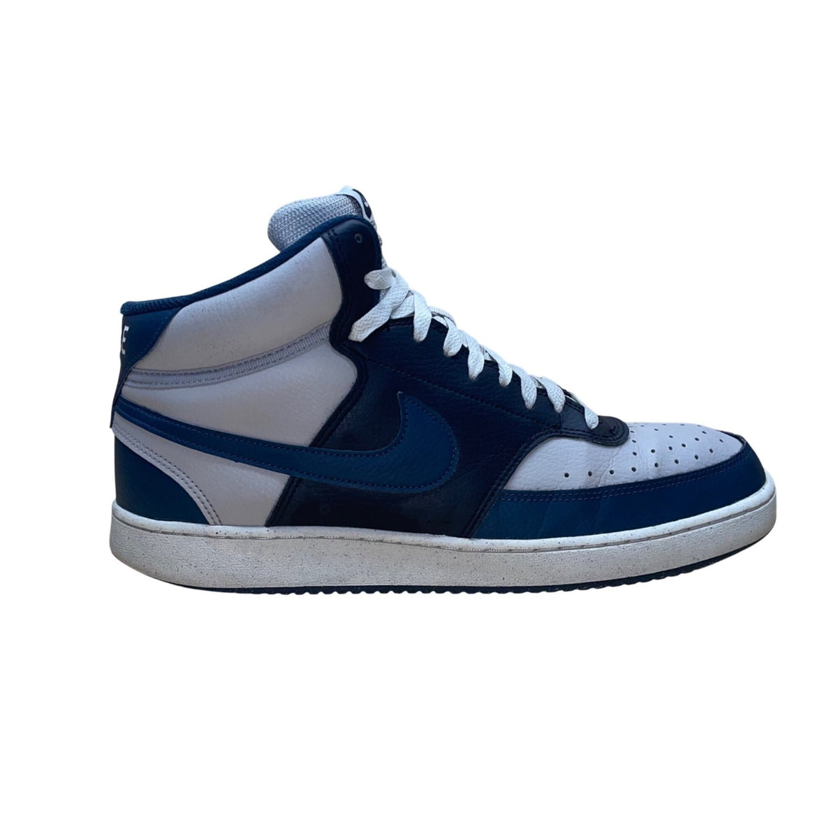 Nike Men’s Navy Blue & Gray Court Vision High-Top Lace-Up Sneakers Size 12