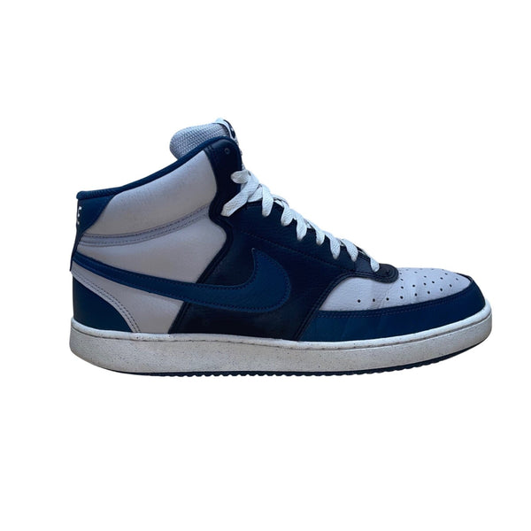 Nike Men’s Navy Blue & Gray Court Vision High-Top Lace-Up Sneakers Size 12