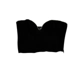 Zara Womens Black Strapless Bustier Top With Rhinestone Trim Sz M 