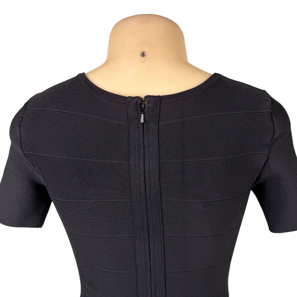 White House Black Market Womens Black  Scoop Neck Short Sleeve Dress Sz XS