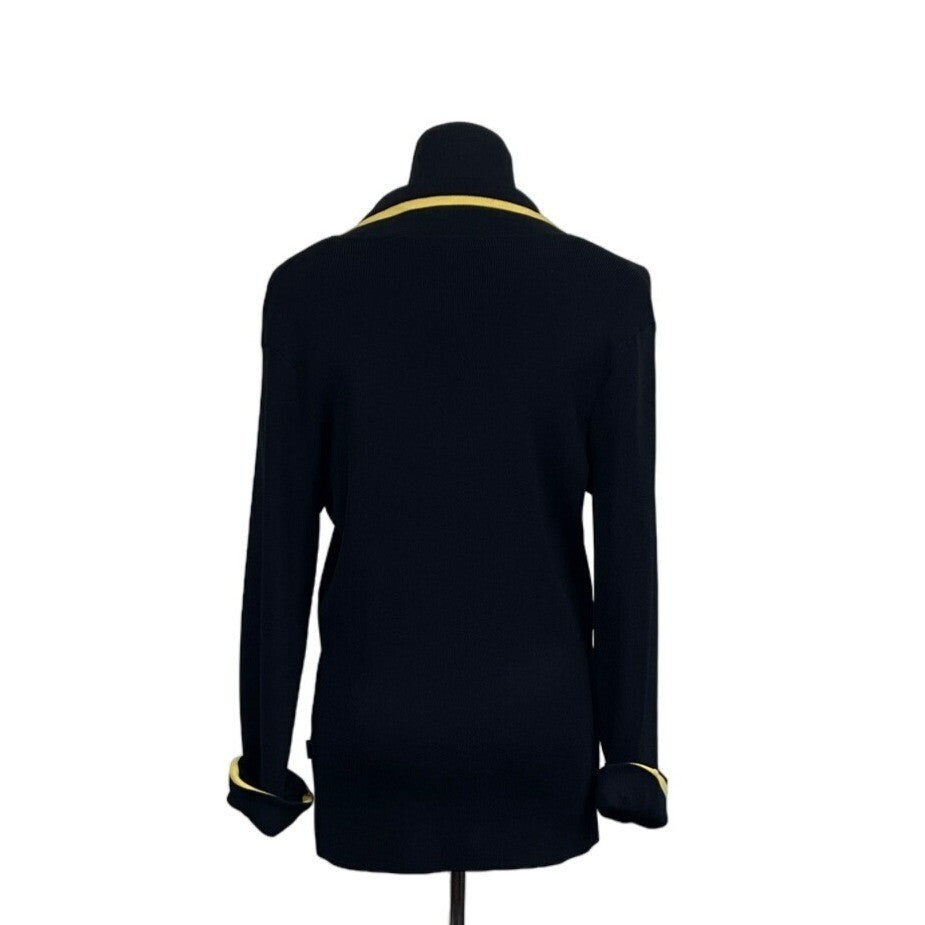 BCBG Maxazria Women's Yellow-Lined Black Blazer Sz M