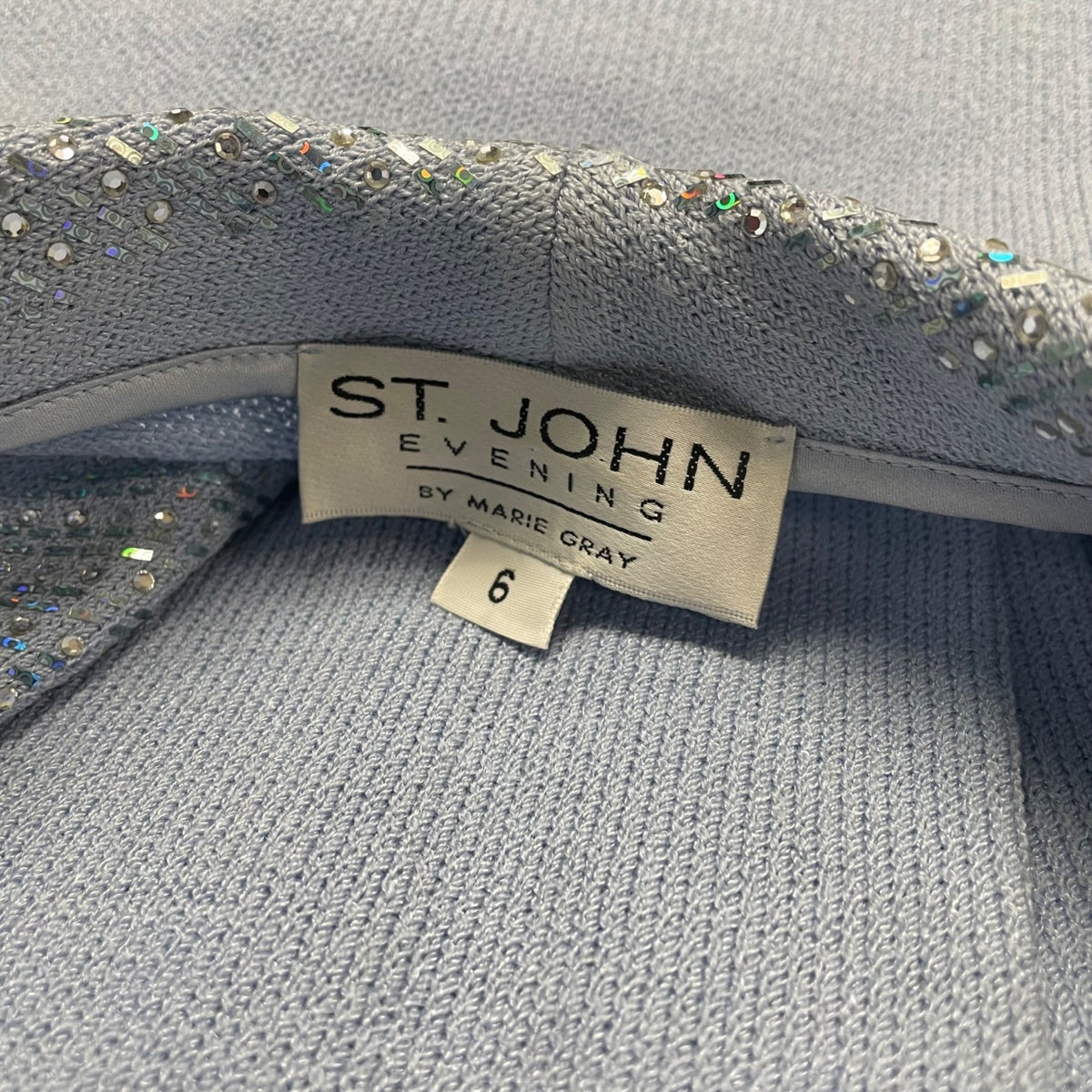 St. John Womens Light Blue Set Blazer Size 6 & Skirt Size 10