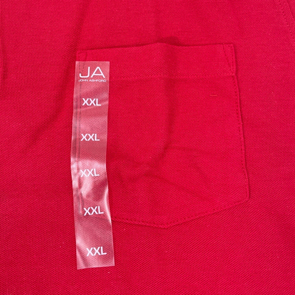 John Ashford Mens Red Polo Shirt Short Sleeve Casual  Sz XXL