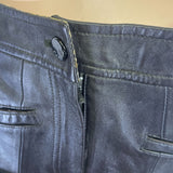 Passion Womens Black Leather Capris With Lace Hem New