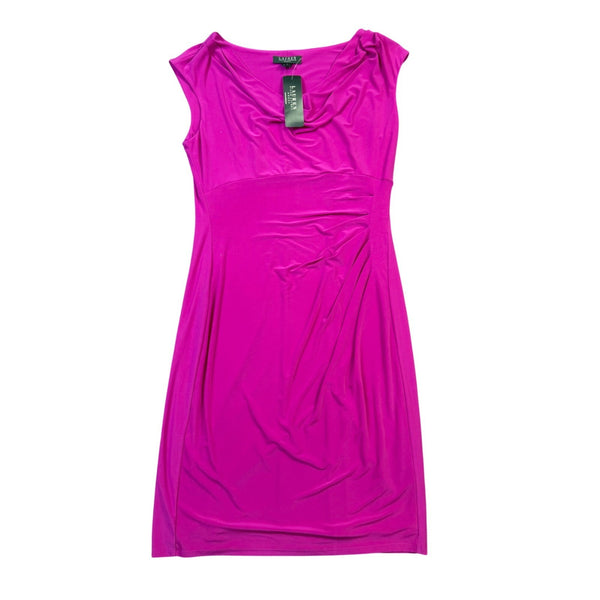 Lauren Ralph Lauren Womens Pink Cap Sleeve Drape Neckline Dress Size 14