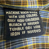 Faconnable Mens Blue Yellow Cotton Plaid Short Sleeve Button-Down Shirt Size XXL