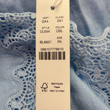 J.Crew Womens Light Blue Linen Dress Adjustable Straps Embroidered Lace Size P0