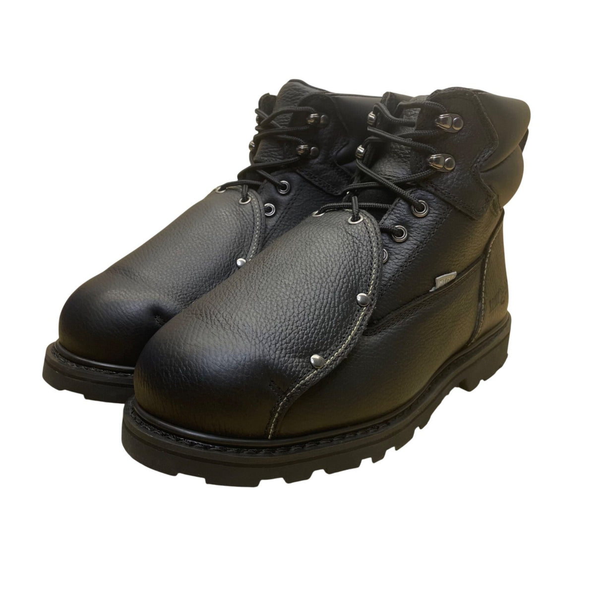 Iron Age Mens Black Leather Work Boots ASTM Steel Toe Slip-Resistant Size 10M