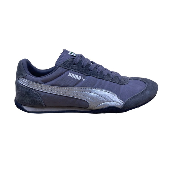 Puma Men’s Gray & Silver Suede Casual Athletic 76 Runner Sneakers Size 7.5