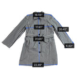 Talbots Womens Black & White Gingham Coat With Belt Size 12