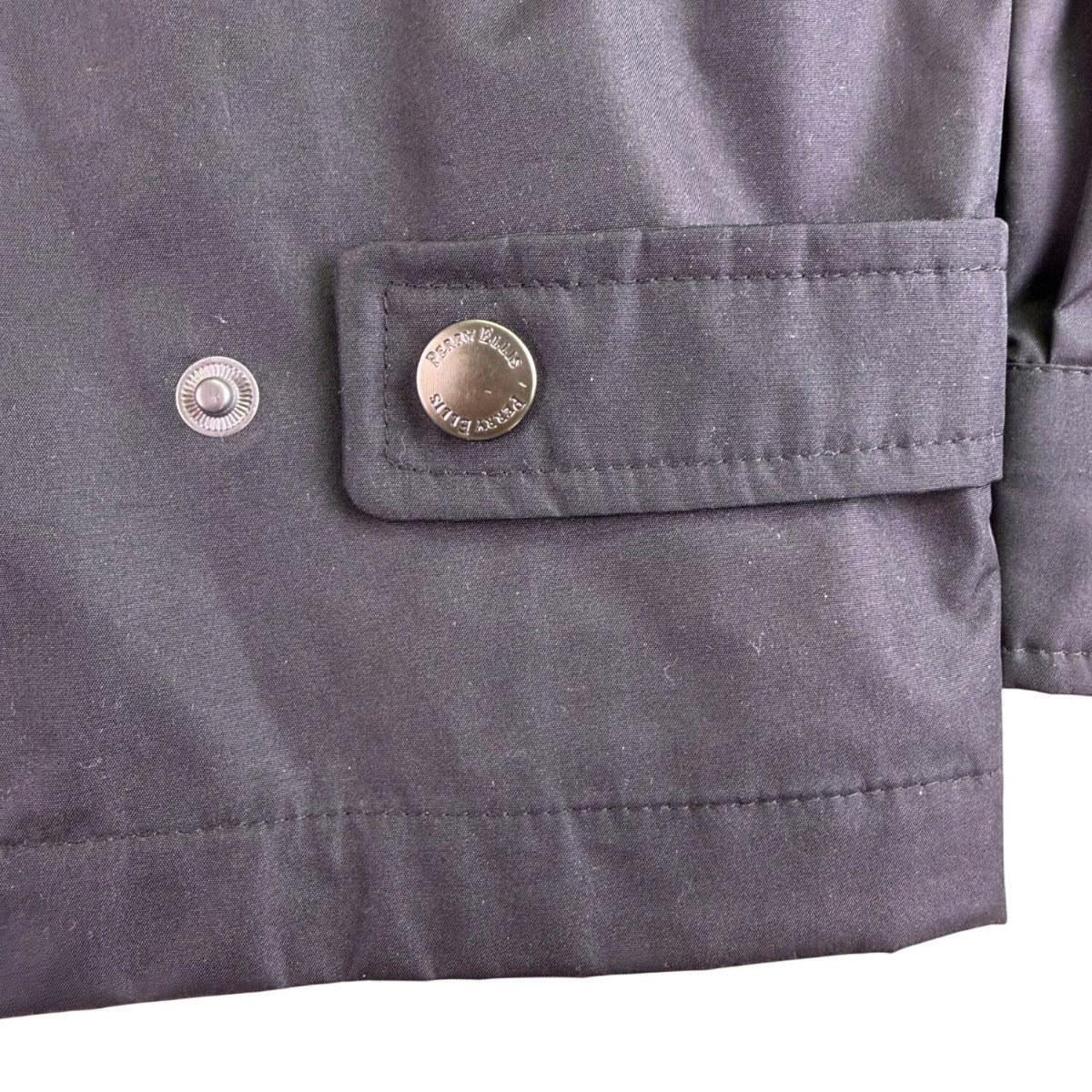 Perry Ellis Mens Black Polyester Zip-Up Jacket Lightweight Casual Fit Size L