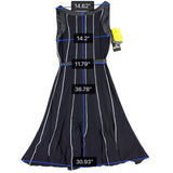 Sandra Darren Womens Black Polyester Belted A-Line Dress Size 8