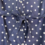 Tommy Hilfiger Womens Navy Polka Dot Sleeveless Shirt Dress Belted Size 12