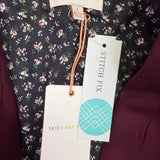 Skies Are Blue Womens Burgundy Open-Front Blazer Floral Lining Size L