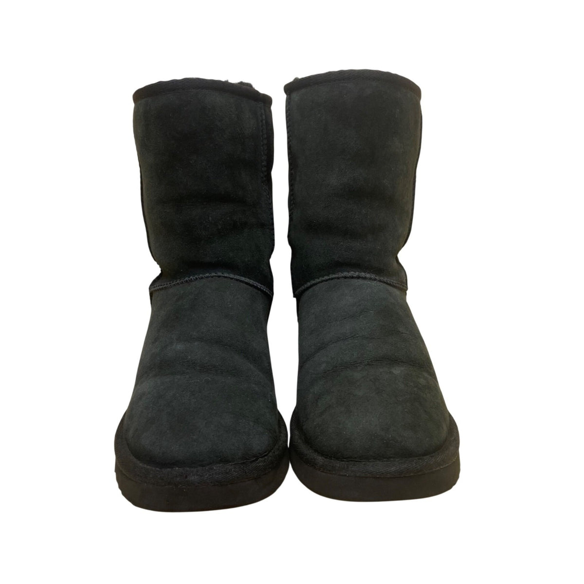 Ugg Women’s Black Suede Sheepskin-Lined Mid-Calf Winter Wear Boots Size 9