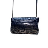 Neiman Marcus Women’s Dark Silver With Silver-Tone Strap  Envelope Clutch