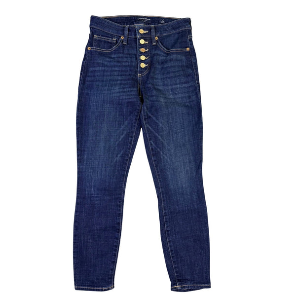 Lucky Brand Womens Blue Denim Skinny Jeans High Rise Button Fly Size 6