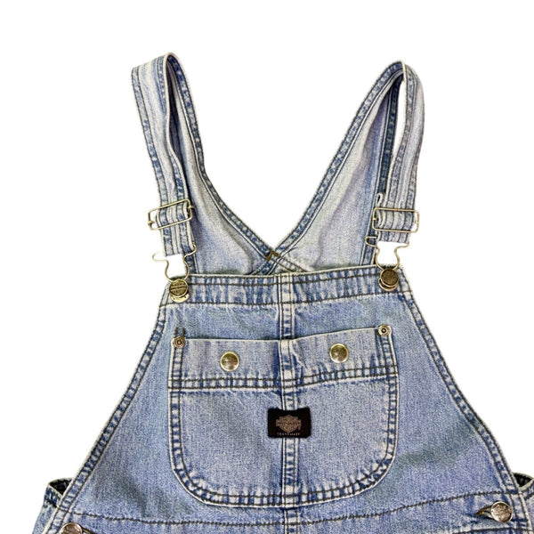 Harley-Davidson Womans Light Blue Denim Overalls Adjustable Straps Workwear Sz M