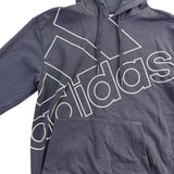 Adidas Mens Black Hooded Sweatshirt Logo Pullover Casual Size S