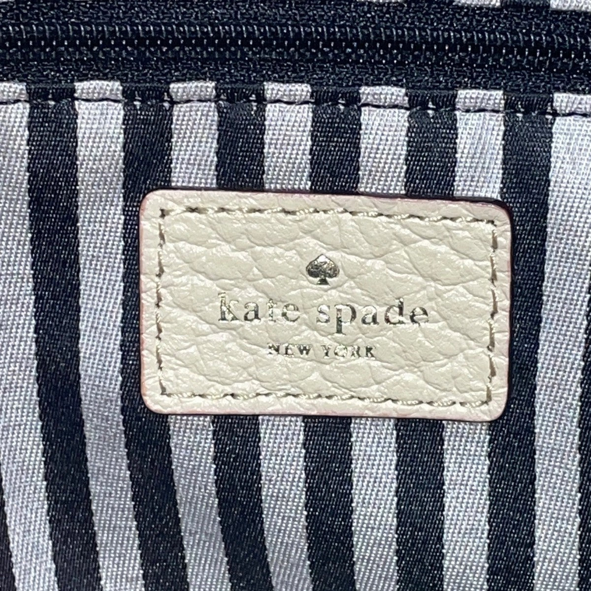Kate Spade Women’s Ivory & Navy Leather Tassel Zipper Closure Tote Bag