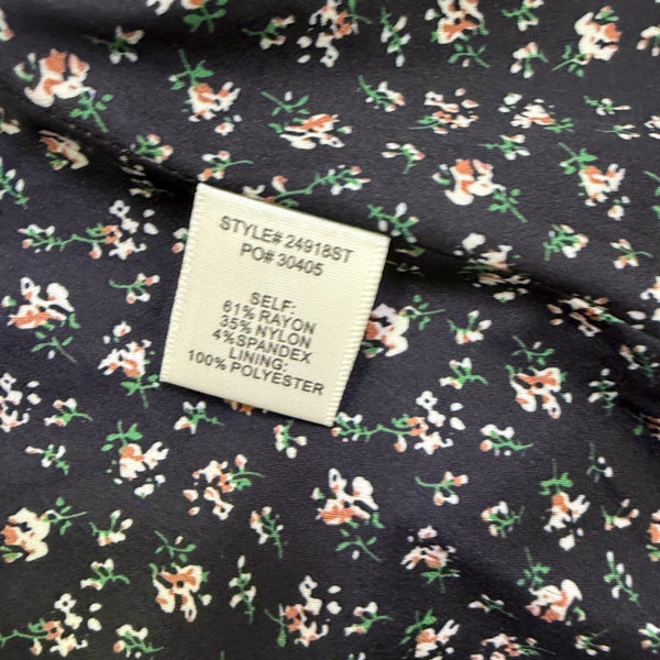 Skies Are Blue Womens Burgundy Open-Front Blazer Floral Lining Size L