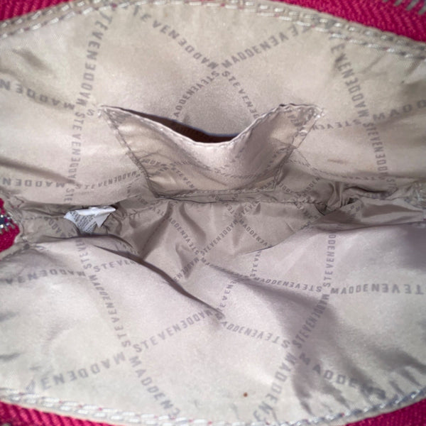 Steve Madden Women’s Fuchsia Faux Leather Chain Strap Compact Crossbody Bag