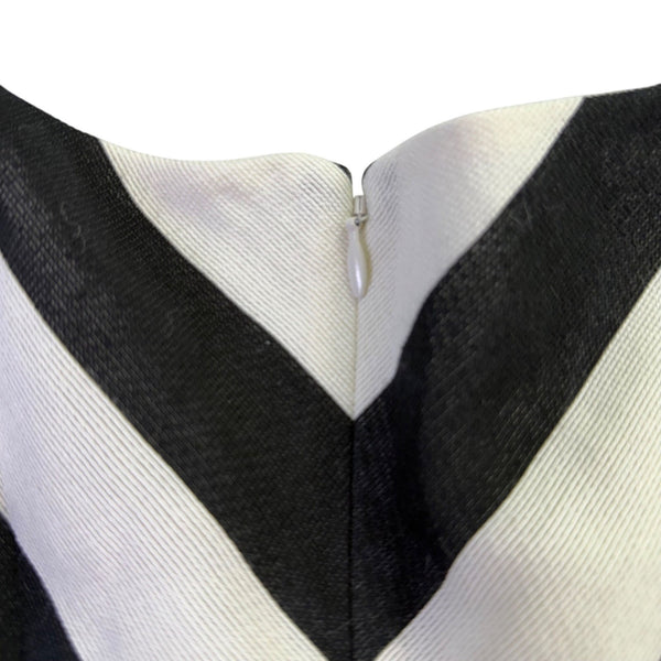 Ann Taylor Loft Womens Black & White Chevron Stripe Fit & Flare Dress Size 6P
