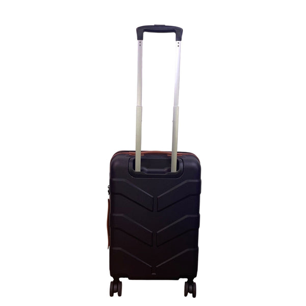 Tilymol Black & Orange Telescopic Handle TSA Lock Hard-Shell Spinner Luggage
