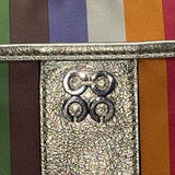 Coach Womens Multicolor Striped Metallic Accents Adjustable Strap Crossbody Bag