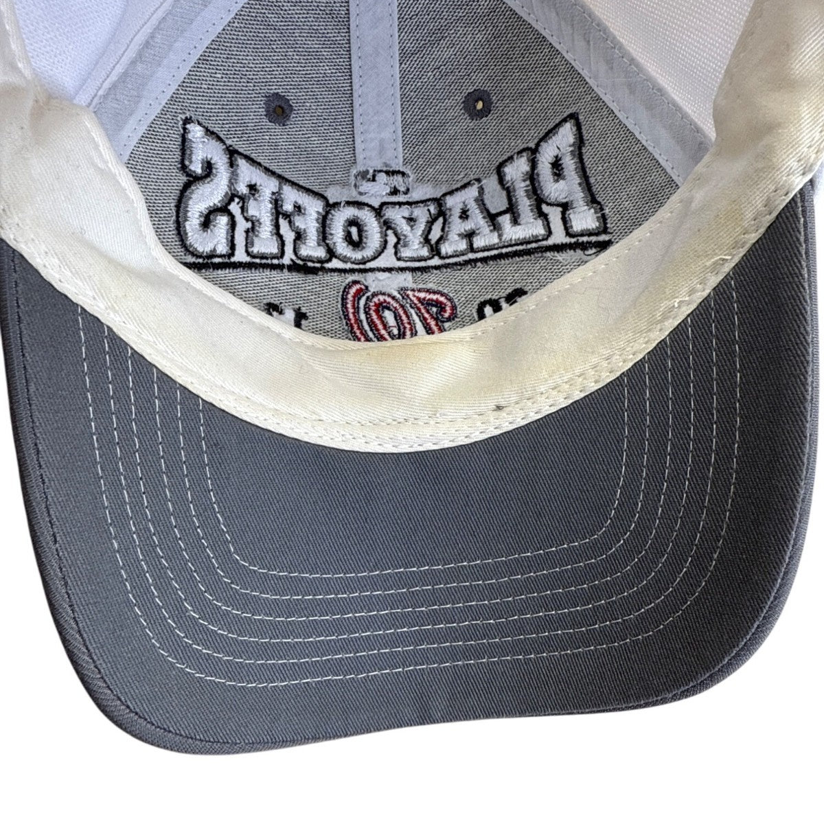 Washington Nationals 2012 Playoffs Adjustable Baseball Cap Gray & White Authenti