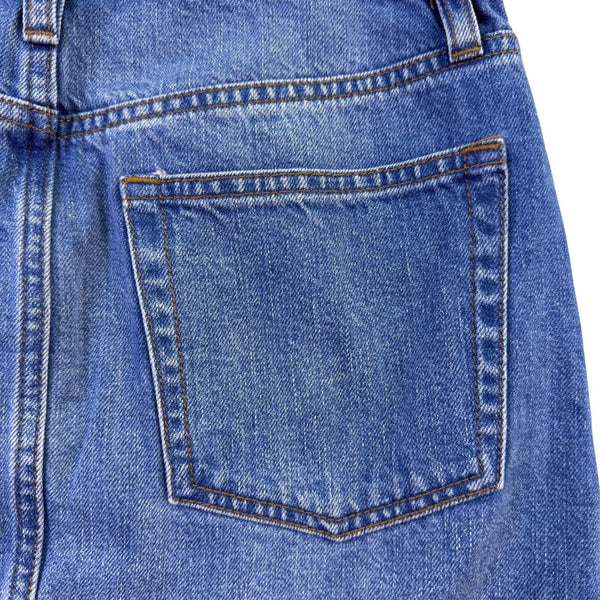 J. Crew Womens Blue Cotton Denim Mini Skirt Frayed Hem Casual Petite 25P