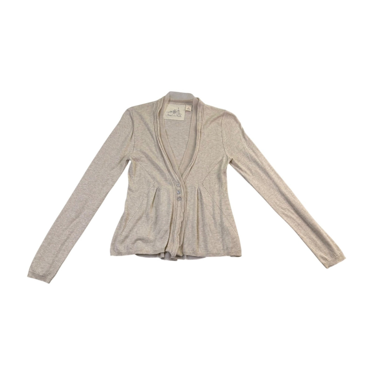 Angel Of The North Womens Beige Knit Button Cardigan Sweater Size XS