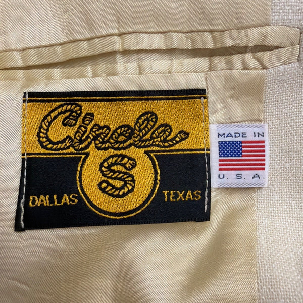 Circle S Mens Cream Western Blazer Jacket Classic Vintage Style Sz 48R