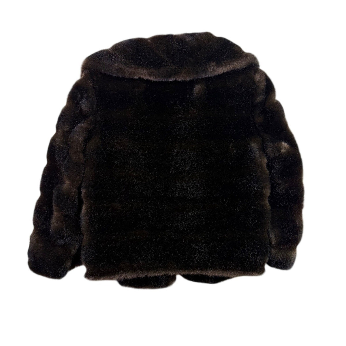 Garfinckels Womens Brown Faux Fur Coat Washington Elegant Warm Vintage Jacket