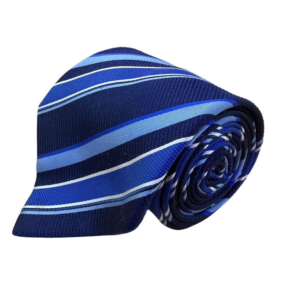 Nicole Ties Mens Blue Striped Silk Necktie Made In Italy Elegant Business Access