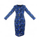 Pretty Little Thing Womens Blue Floral Embroidered Midi Dress Size 10