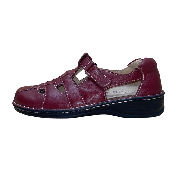 PG Lite Men’s Red Leather Adjustable Strap Closed Toe Sandals Size US11.5/12