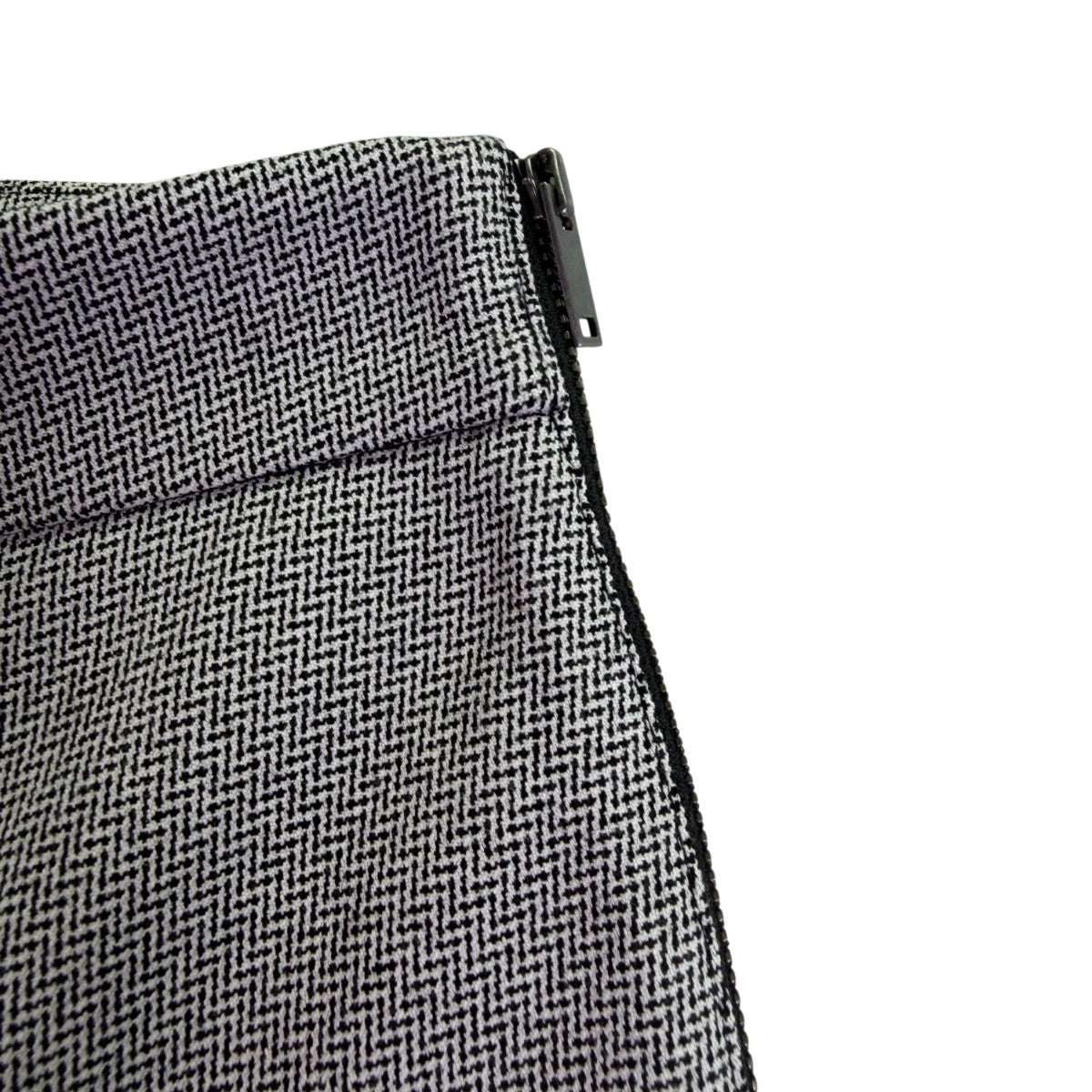 Ann Taylor Womens Gray Herringbone Side-Zip Slim Stretch Pants Size 10