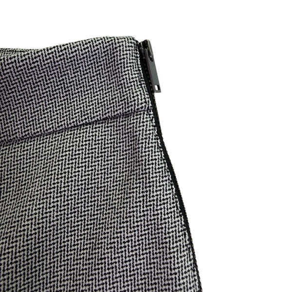 Ann Taylor Womens Gray Herringbone Side-Zip Slim Stretch Pants Size 10