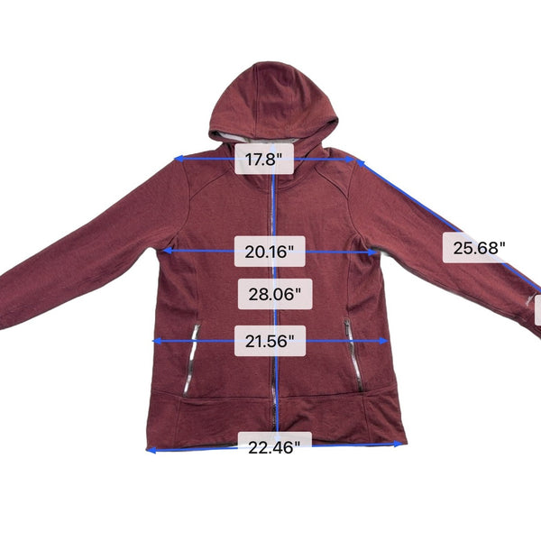 Eddie Bauer Womens Red Hooded Full-Zip Jacket Faux Fur Lining Size XL