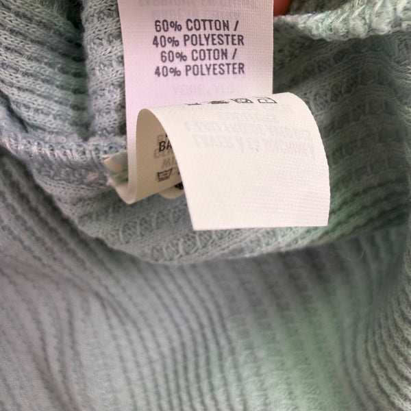 Aerie Womens Sage Green Cotton Blend Waffle Knit Henley Long Sleeve Top Size XL