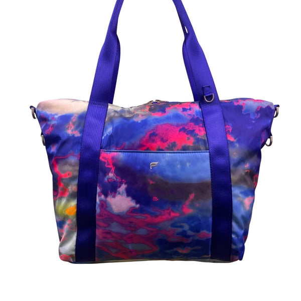 Fabletics Women’s Blue Multicolor Cloud Print Adjustable Straps Tote Bag