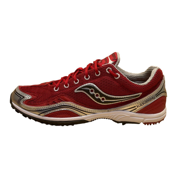 Saucony Women’s Red & Silver Kilkenny XC2 Flat Lightweight Running Shoes Size 8