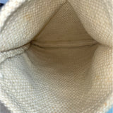 Handcrafted Women's Ivory Crochet Wool Crossbody and Shoulder Bag Sz M