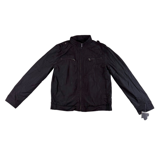 Emanuel Ungaro Mens Black Jacket With Zipped Pockets & Striped Lining Size M